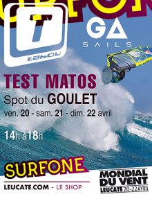 test matos GA SAILS TABOU Surfone mondial du vent